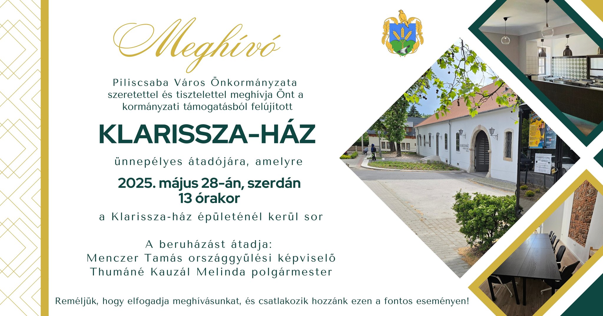 Klarissza-ház ünnepélyes átadása